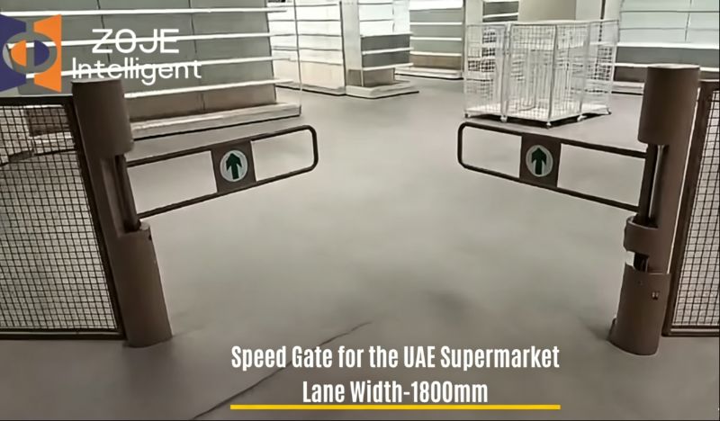 A ZOJE Speed ​​Gate zökkenőmentesen tartja a gyalogosforgalmat az Egyesült Arab Emírségek szupermarketjében